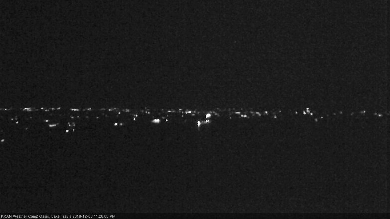Lake Travis webcam, December 3, 2018 10:30 PM CT