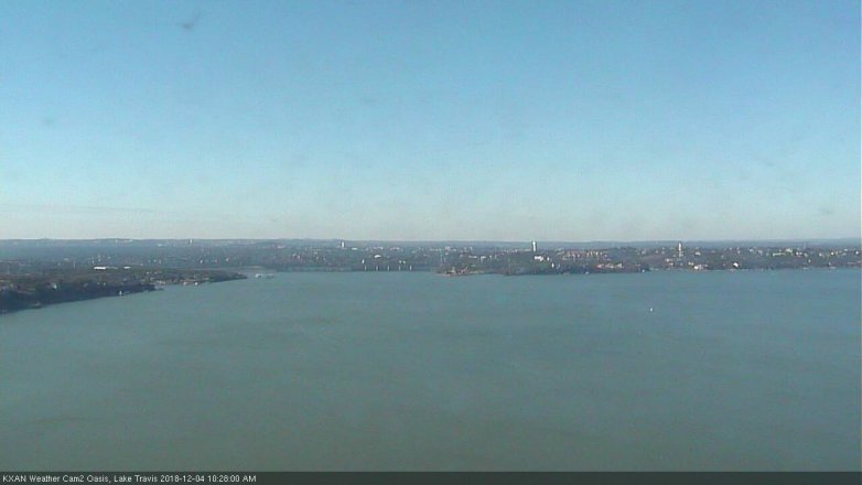 Lake Travis webcam, December 4, 2018 9:30 AM CT