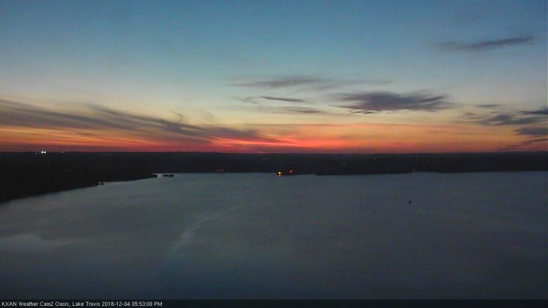 Lake Travis webcam, December 4, 2018 4:55 PM CT