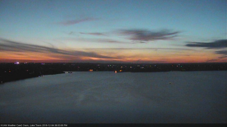 Lake Travis webcam, December 4, 2018 5:05 PM CT