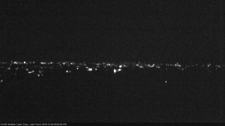 Lake Travis webcam, December 4, 2018 8:05 PM CT