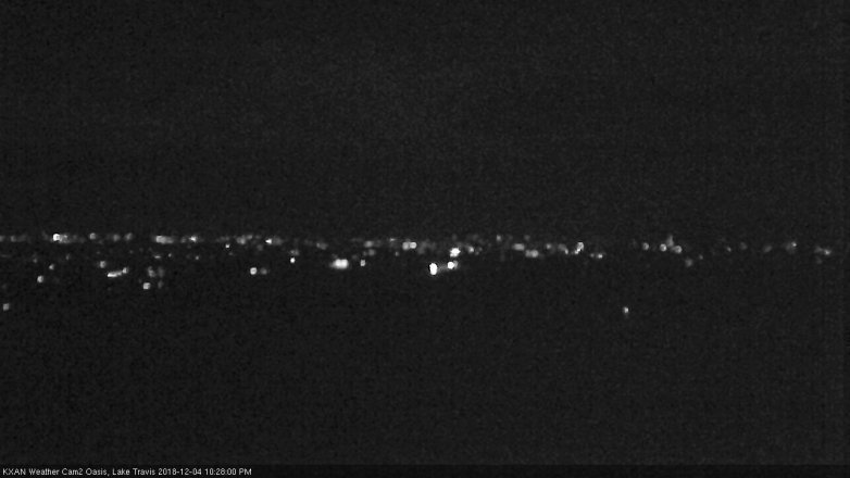 Lake Travis webcam, December 4, 2018 9:30 PM CT