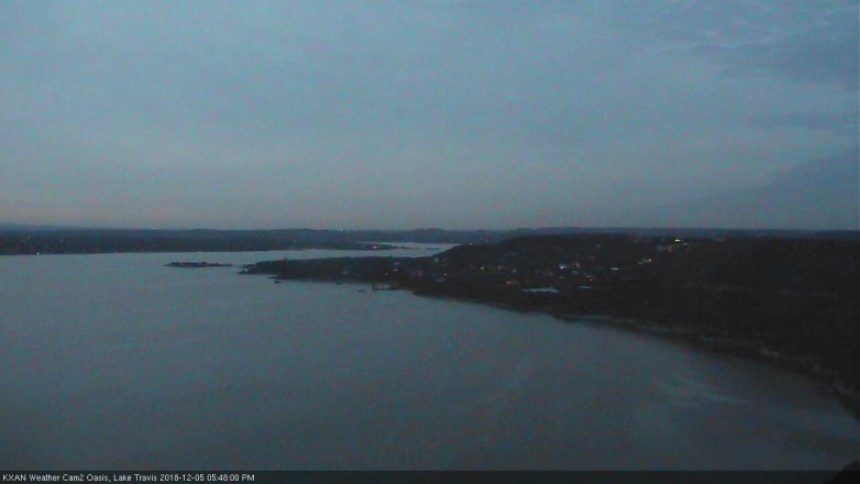 Lake Travis webcam, December 5, 2018 4:50 PM CT