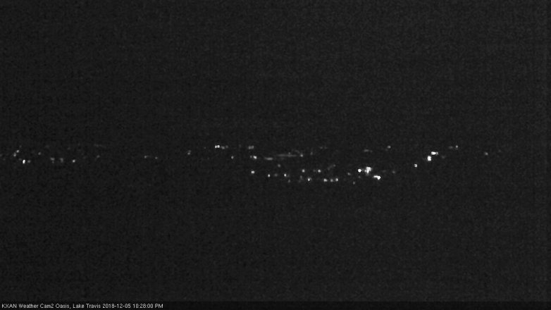Lake Travis webcam, December 5, 2018 9:30 PM CT
