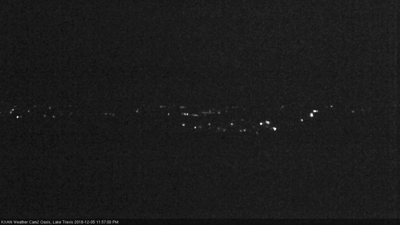 Lake Travis webcam, December 5, 2018 11:00 PM CT