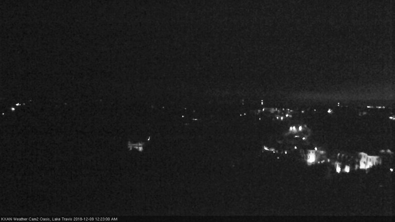 Lake Travis webcam, December 8, 2018 11:25 PM CT