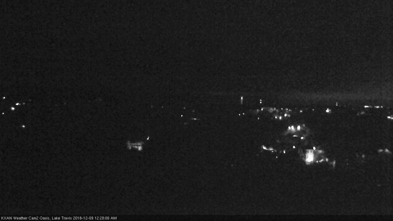 Lake Travis webcam, December 8, 2018 11:30 PM CT