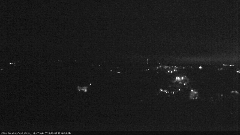 Lake Travis webcam, December 8, 2018 11:50 PM CT