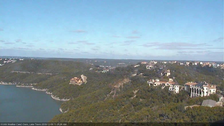 Lake Travis webcam, December 9, 2018 10:30 AM CT