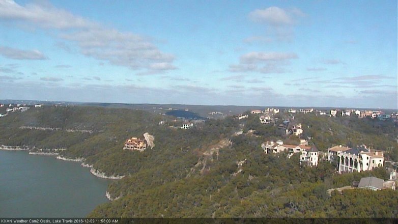 Lake Travis webcam, December 9, 2018 10:55 AM CT