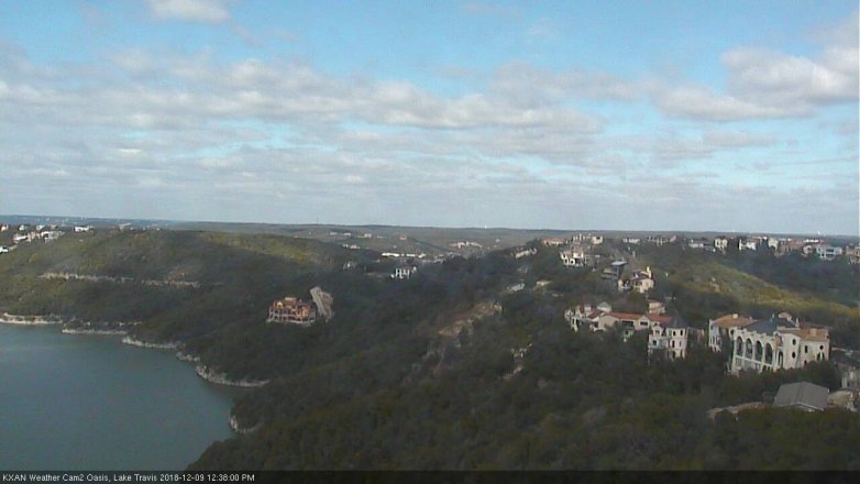 Lake Travis webcam, December 9, 2018 11:40 AM CT