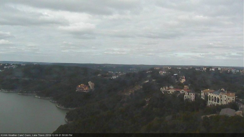 Lake Travis webcam, December 9, 2018 1:00 PM CT