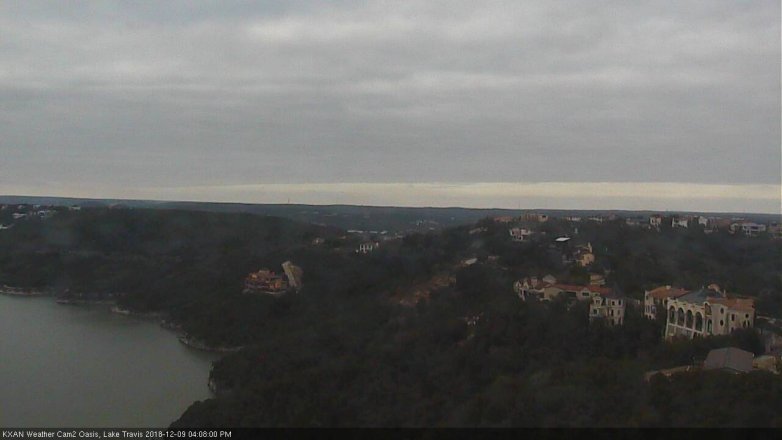Lake Travis webcam, December 9, 2018 3:10 PM CT