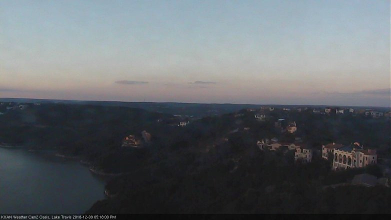 Lake Travis webcam, December 9, 2018 4:20 PM CT