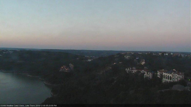 Lake Travis webcam, December 9, 2018 4:35 PM CT