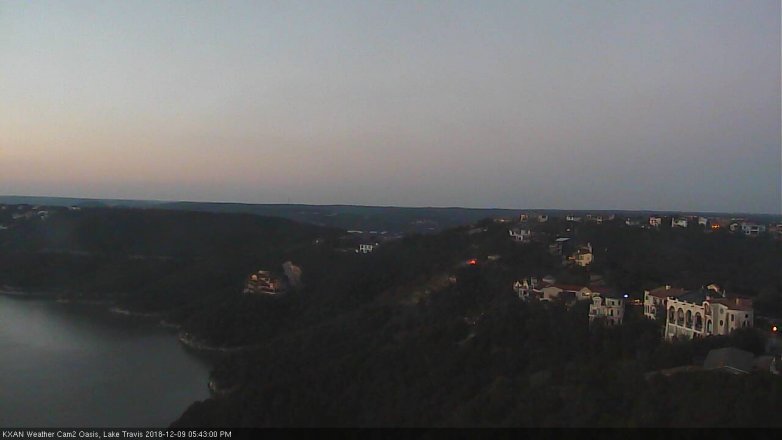 Lake Travis webcam, December 9, 2018 4:45 PM CT