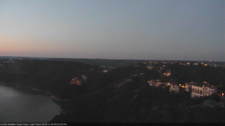 Lake Travis webcam, December 9, 2018 4:55 PM CT
