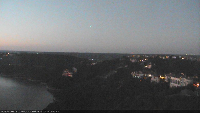 Lake Travis webcam, December 9, 2018 5:00 PM CT