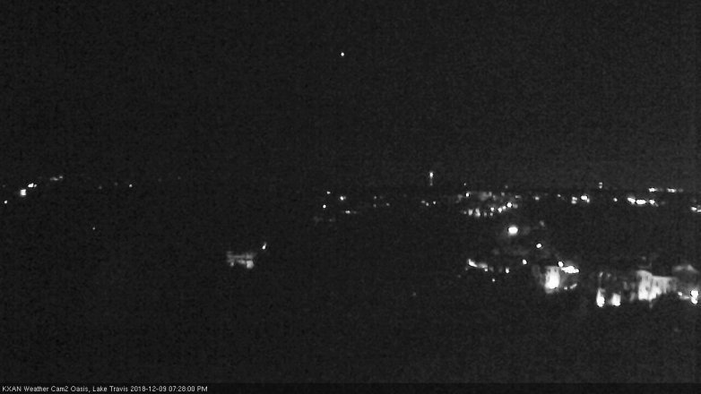 Lake Travis webcam, December 9, 2018 6:30 PM CT