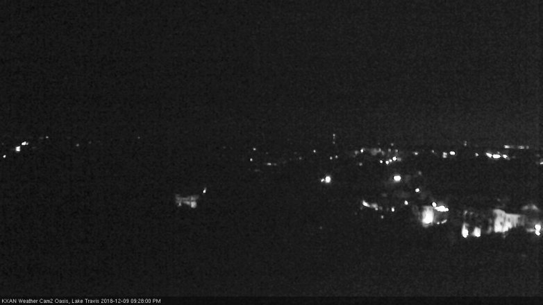 Lake Travis webcam, December 9, 2018 8:30 PM CT