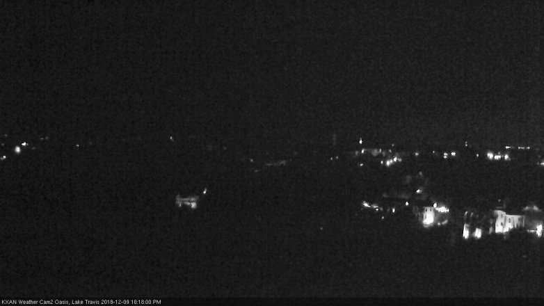 Lake Travis webcam, December 9, 2018 9:20 PM CT