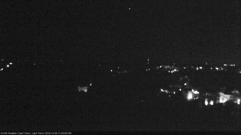 Lake Travis webcam, December 9, 2018 10:05 PM CT