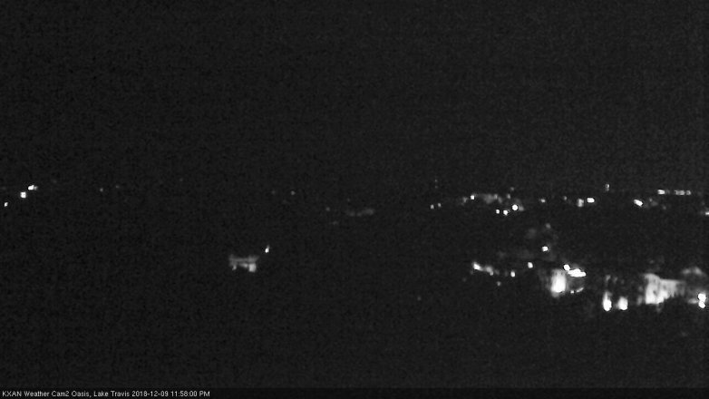 Lake Travis webcam, December 9, 2018 11:00 PM CT