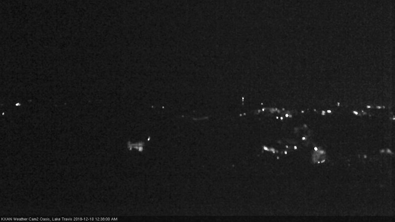 Lake Travis webcam, December 9, 2018 11:40 PM CT