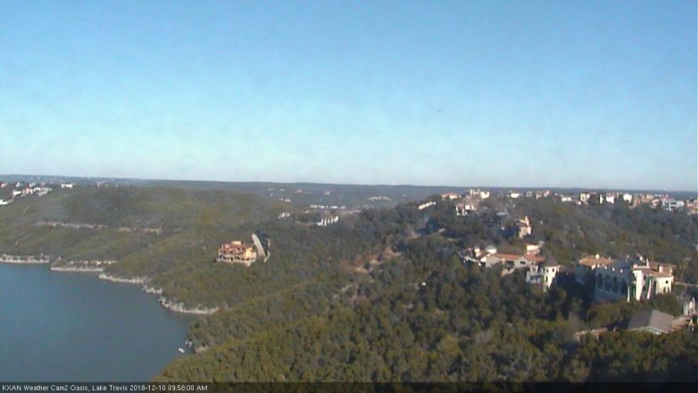 Lake Travis webcam, December 10, 2018 9:00 AM CT