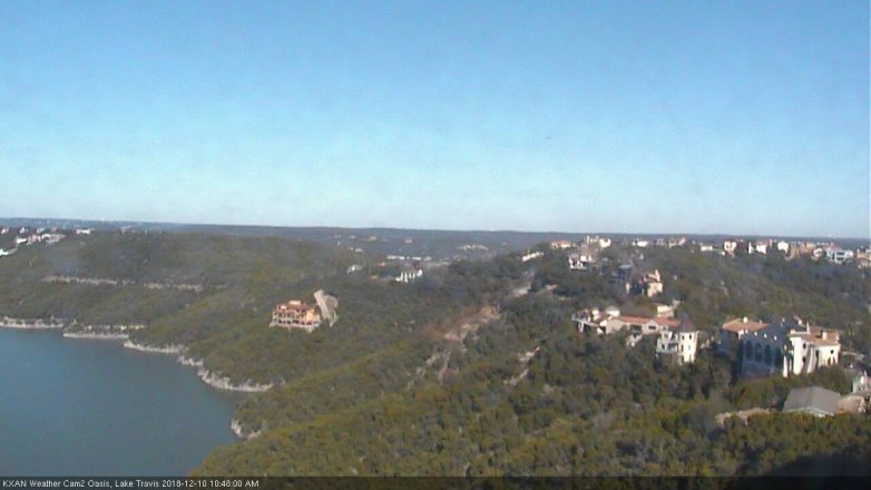 Lake Travis webcam, December 10, 2018 9:50 AM CT