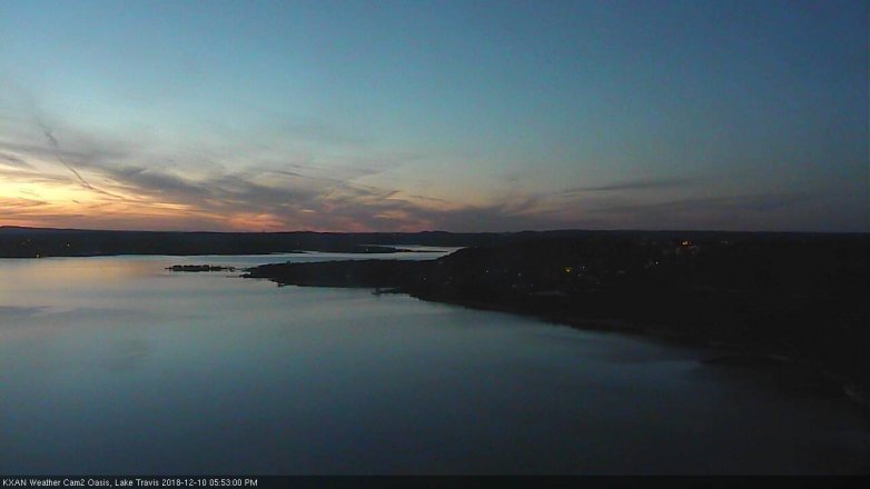 Lake Travis webcam, December 10, 2018 4:55 PM CT