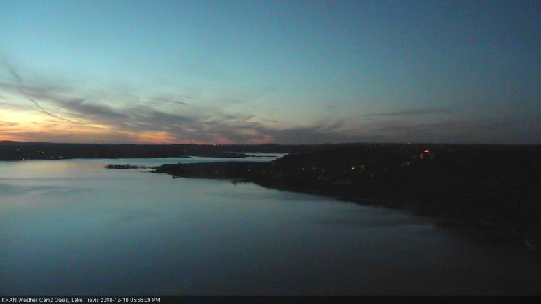 Lake Travis webcam, December 10, 2018 5:00 PM CT