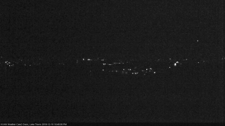 Lake Travis webcam, December 10, 2018 9:50 PM CT