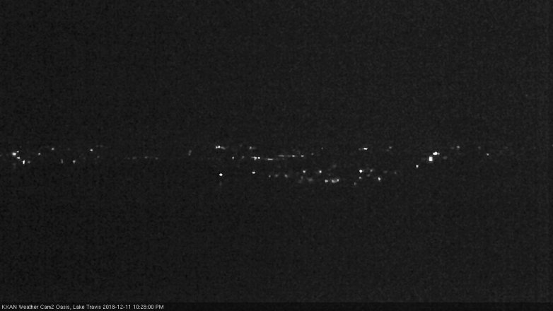 Lake Travis webcam, December 11, 2018 9:30 PM CT