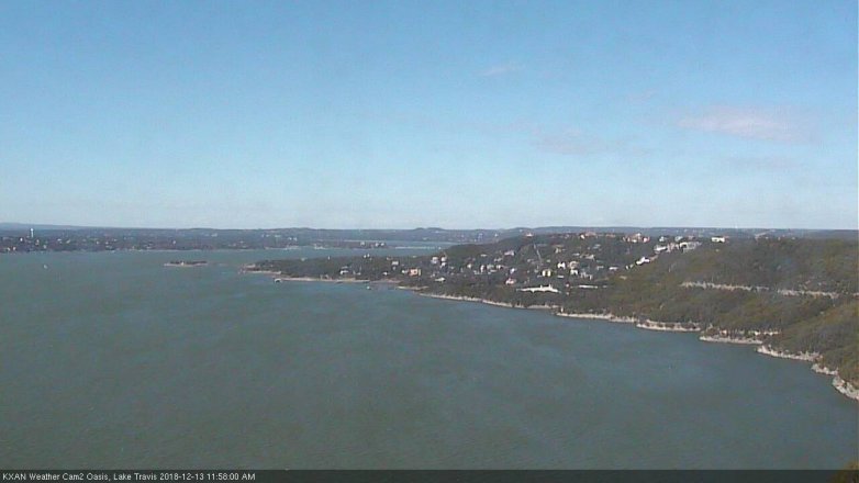 Lake Travis webcam, December 13, 2018 11:00 AM CT