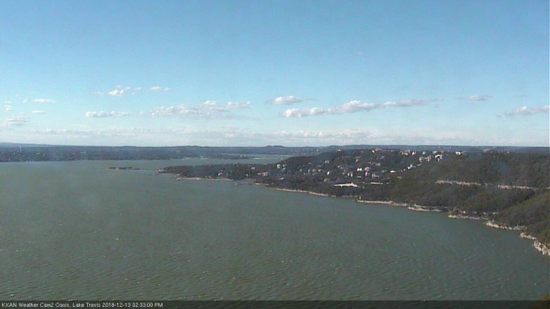 Lake Travis webcam, December 13, 2018 1:35 PM CT