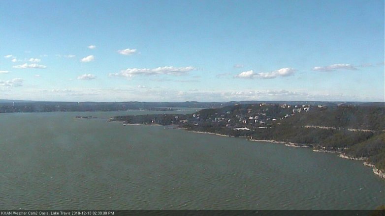 Lake Travis webcam, December 13, 2018 1:40 PM CT
