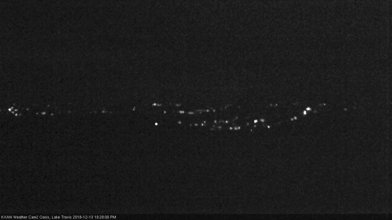 Lake Travis webcam, December 13, 2018 9:30 PM CT