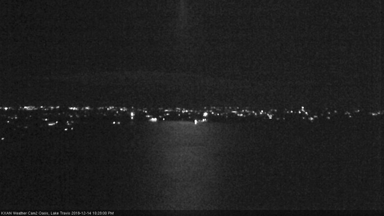 Lake Travis webcam, December 14, 2018 9:30 PM CT