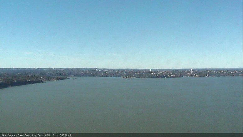 Lake Travis webcam, December 15, 2018 9:40 AM CT