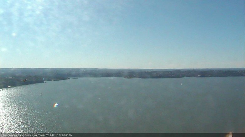 Lake Travis webcam, December 15, 2018 1:35 PM CT