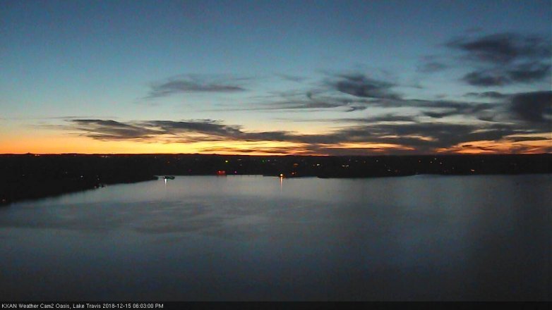 Lake Travis webcam, December 15, 2018 5:05 PM CT