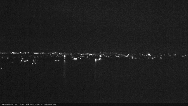 Lake Travis webcam, December 15, 2018 9:00 PM CT