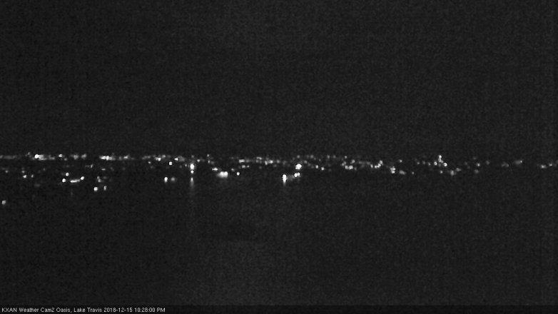 Lake Travis webcam, December 15, 2018 9:30 PM CT