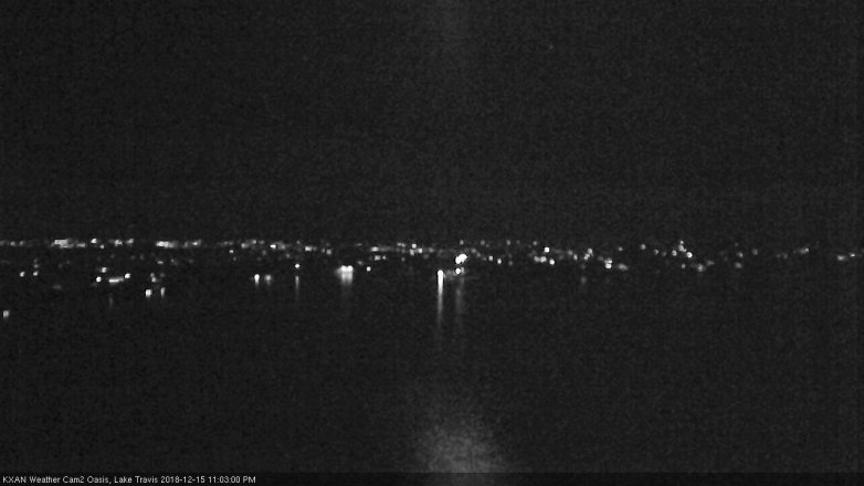 Lake Travis webcam, December 15, 2018 10:05 PM CT