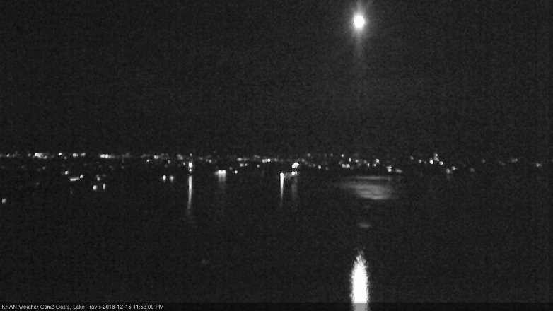 Lake Travis webcam, December 15, 2018 10:55 PM CT