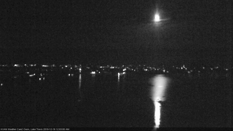 Lake Travis webcam, December 15, 2018 11:05 PM CT