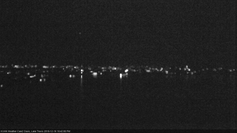Lake Travis webcam, December 16, 2018 9:45 PM CT