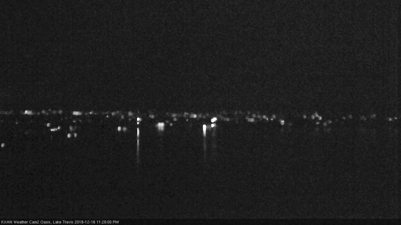 Lake Travis webcam, December 16, 2018 10:30 PM CT