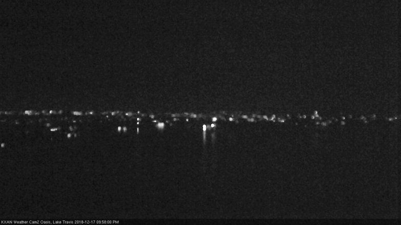 Lake Travis webcam, December 17, 2018 9:00 PM CT